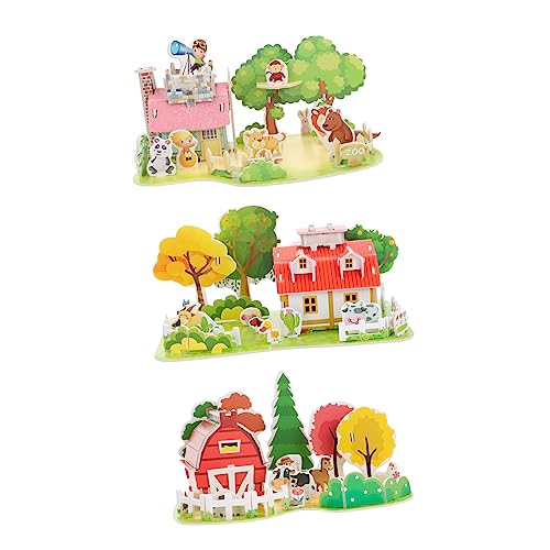 Gogogmee 3 Sätze Modell Kabinenförmiges Puzzle pädagogisches Montessori-Spielzeug Kinder entwicklung kindliche entwicklung Miniaturen Jungs-Spielzeug Lernspielzeug pädagogisches Spielzeug von Gogogmee