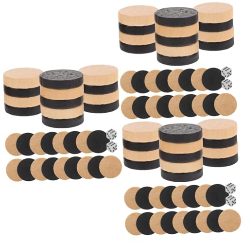 Gogogmee 3 Sätze Schachfiguren Brettspielzubehör Chinesische Dame Backgammon-spielsteine Brettspiele Schach Reise-Backgammon Backgammon-zubehör Spielchips Spielen Backgammon-Brett Holz von Gogogmee