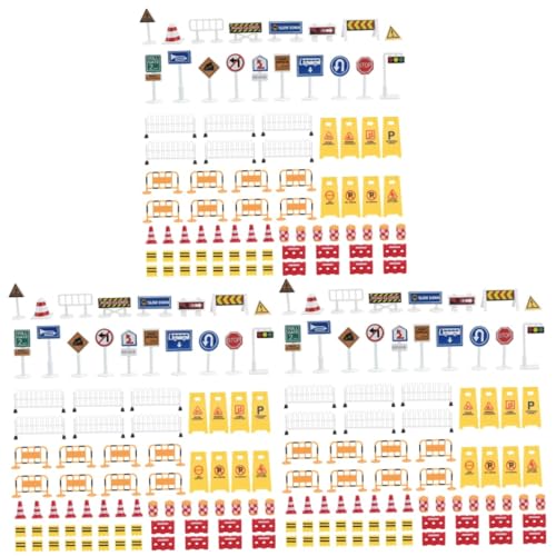 Gogogmee 3 Sätze Simulierte Verkehrsbarrikaden Verkehrsgeschenk für Kinder Straßenverkehr Rad verkehrsschilder Spielzeug verkehrsschilder Kinder Straßensperre Spielzeug kognitives Spielzeug von Gogogmee