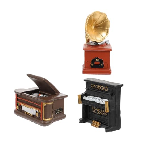 Gogogmee 3 Stück Miniatur Retro Harz Dekoration Teiliges aus Mini Vintage Klavier Grammophon und Plattenspieler Elegante Tischdeko für Wohnzimmer Schlafzimmer Büro und Auto Gogogmee 3 Stück Miniatur Retro Harz Dekoration Teiliges aus Mini Vintage Klavier Grammophon und Plattenspieler Elegante Tischdeko für Wohnzimmer Schlafzimmer Büro und Auto von Gogogmee
