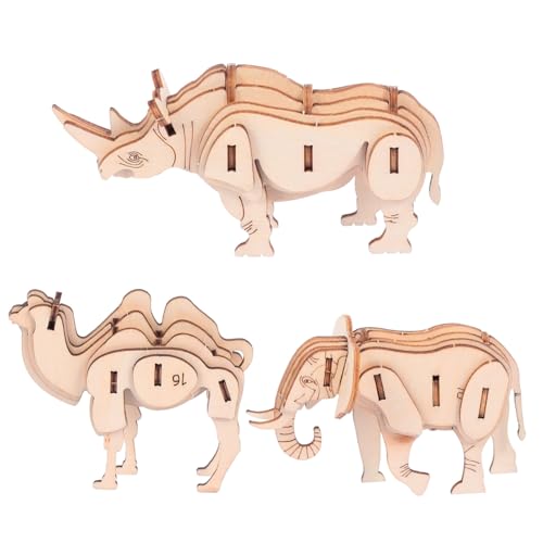 Gogogmee 3 Teiliges Holztiere Puzzle Stabiles DIY Tiermodell ohne Kleber Pädagogisches Holzspielzeug Ab Jahre Fördert Konzentration und Logisches Denken Elefant Kamel Nashorn Gogogmee 3 Teiliges Holztiere Puzzle Stabiles DIY Tiermodell ohne Kleber Pädagogisches Holzspielzeug Ab Jahre Fördert Konzentration und Logisches Denken Elefant Kamel Nashorn von Gogogmee