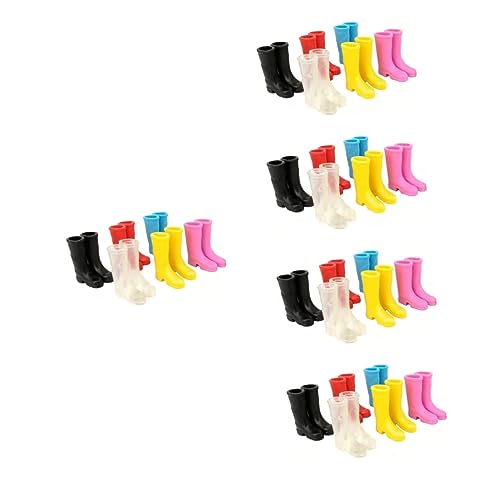 Gogogmee 30 Paar Mini-Boot-Spielzeug Miniature Shoes Mini House Decor Miniature rain Boots Mini Regenstiefel Miniaturen Mini-Szenen-Requisiten Puppenstubenschuhe Mini-Boot-Modelle Plastik von Gogogmee