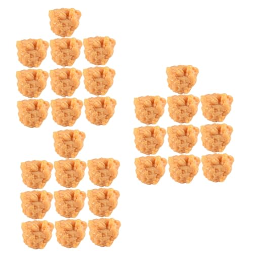 Gogogmee 30 STK Simulation Hühner Reis Chicken-Nuggets-stütze So Tun, Als Ob Sie EIN Küchenspielzeug Spielen Simuliertes Fleischmodell Hühnernuggets Gefälscht Falsches Huhn PVC von Gogogmee