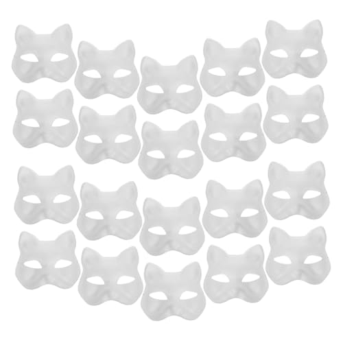 Gogogmee 30 Stück Teiliges DIY Katzenmasken aus Papier Unbemalte Weiße Blanko Masken zum Bemalen Elastisches Band Leichte Bastelmasken für Halloween Fasching Maskerade und Partyspaß Gogogmee 30 Stück Teiliges DIY Katzenmasken aus Papier Unbemalte Weiße Blanko Masken zum Bemalen Elastisches Band Leichte Bastelmasken für Halloween Fasching Maskerade und Partyspaß von Gogogmee