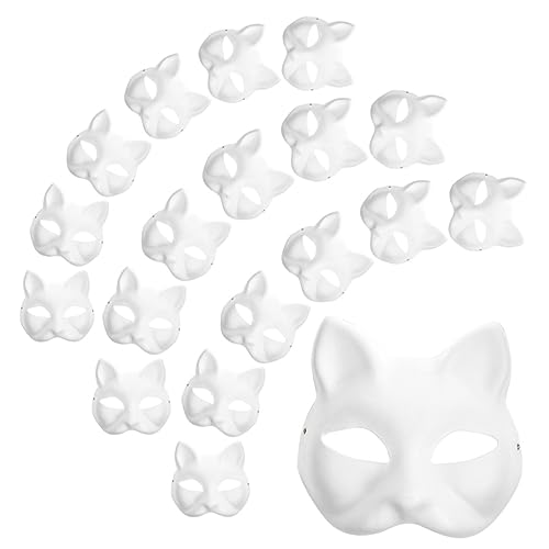 Gogogmee Weiße Katzenmasken DIY Handbemalte Masken Für Halloween Kostümpartys Und Karneval Blanko Papiermasken Für Und Erwachsene von Gogogmee