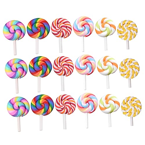 Gogogmee 35 Stücke Simulation Regenbogen Lollipop Polymer Lehm Süßigkeiten Spielzeug Miniatur Lebensmittelzucker von Gogogmee