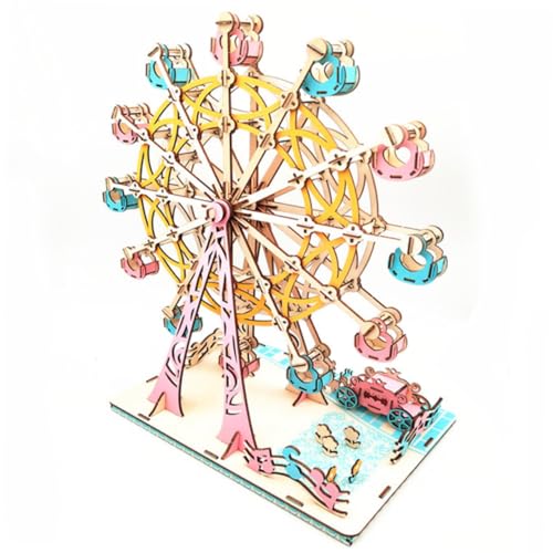 Gogogmee 3D Holztiermodell Riesenrad Buntes Puzzle Zum Zusammenbauen Für Und Jugendliche DIY Holzpuzzle Für Kreatives Spiel Und Lernspaß Ideales Für Jungen Und ädchen von Gogogmee