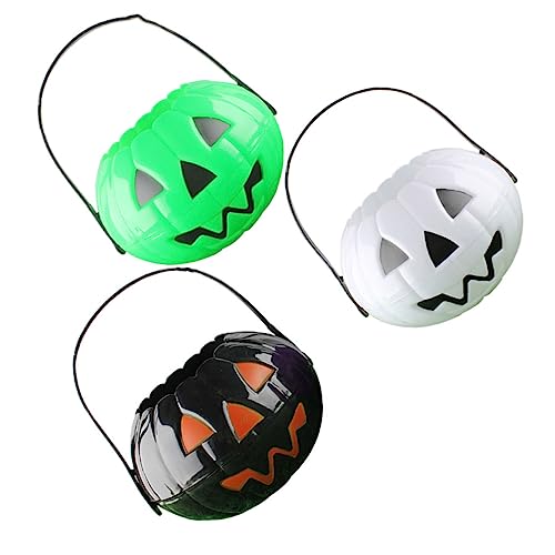 Gogogmee 3St Halloween verzierter Kürbis-Süßigkeits-Eimer Halloween-Ornamente Halloween-Kürbis-Requisite halloween halloween assecoires Kürbis süßer Halter Halloween-Dekor-Eimer von Gogogmee