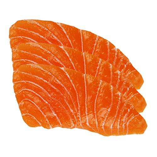 Gogogmee 3St Simulation Lachs hochzeitsdekoration schaukästen spielwaren realistischer Fisch Fake Food realistischer Lachs Modelle Lachs-Modell Szenenfotografie Requisiten PVC Orange von Gogogmee