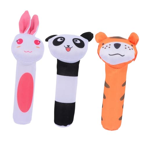 Gogogmee 3St Spielzeug rasseln scrump plüsch Plüsch-Rasselspielzeug -Handrasseln tierische BB-Sticks Plüschtier Animal Toys Spielzeuge Plüschglockenstäbe Spielzeug mit Babygriffen von Gogogmee