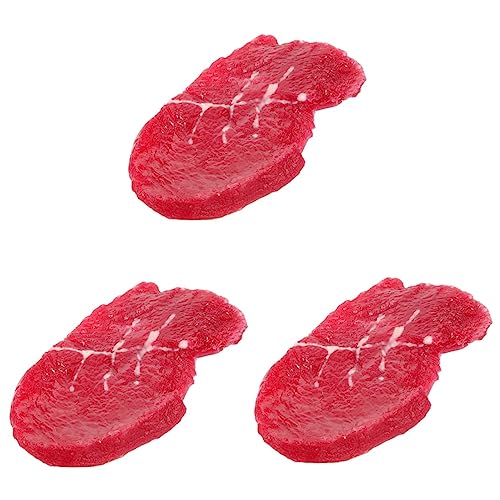 Gogogmee Attrape Fleisch 3st Steakimitat Faux-Food-Modell Steak-Display-Requisite Mini-Steaks in Schneiden Gefälscht Küchendekoration Home Decor Künstliches Steakdekor Steakverzierungen Styropor von Gogogmee