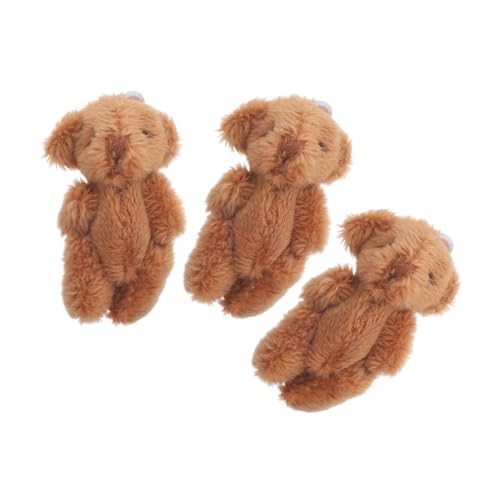 Gogogmee 3St Teddybär Stofftier Plüsch Bär Ornament Mini-Bärenfiguren Plüschtier-Charme kleine Bärenpuppe Miniatur-Bärenfiguren Spielzeug Dekoration Miniaturbär schmücken Bär Miniatur von Gogogmee