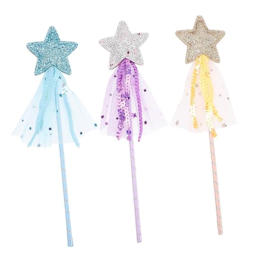 Gogogmee 3St Zauberstab Kostümzubehör Zauberstäbe für Kinder -Mädchen-Outfit Babykleidung für Mädchen halllowen heeloween Toy Partygeschenke für Mädchen Feenstab für Mädchen Polyester von Gogogmee