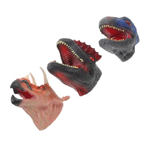 Gogogmee 3st Dinosaurier-handpuppenspielzeug Tierpuppen Dinosaurierkopf Handpuppe Party Fantasievolle Spiele, Puppen Handpuppen Für Kinder Rollenspiel Handpuppe Dinosaurierfiguren Gummi von Gogogmee