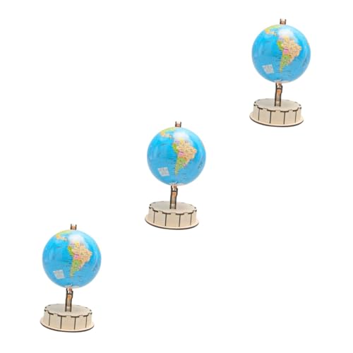 Gogogmee 3st Globe-lehrmittel Erdanker Modelle Spielsachen Montage Erdkugel Wissenschaftlicher DIY-erdkugel-bausatz Kinder-DIY-erdkugel-Spielzeug DIY Erdkugel Spielzeug Holz Colorful von Gogogmee