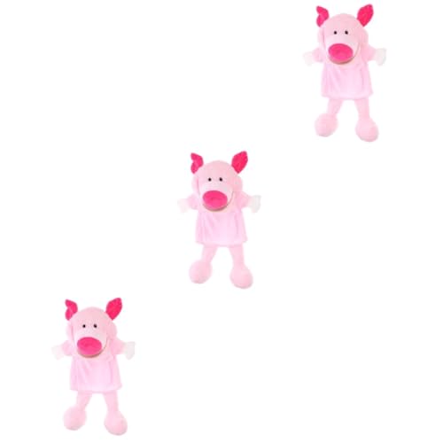 Gogogmee 3st Handpuppe Kinder Spielzeug Spielzeuge Kinderspielzeug Puppentrage Puppenspielzeug Cartoon-Tiere-Marionette Cartoon-handpuppe Tierhandpuppen Tierpuppen Pp Baumwolle Rosa von Gogogmee