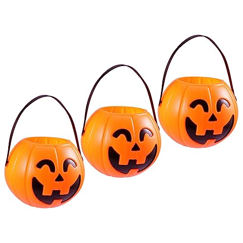 Gogogmee 3st Kürbis Eimer Laterne Süßigkeiteneimer Oumpkin Halloween-tassen Kürbiskessel Halloween-süßigkeitstüte Halloween-dekoration Snacks Süßigkeiten Ornament Für Kinder Meer Plastik von Gogogmee