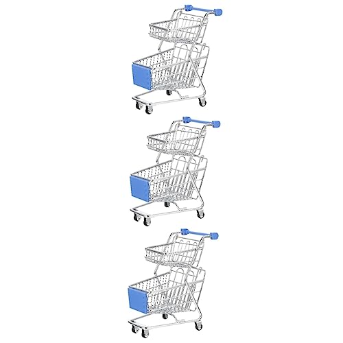 Gogogmee 3st Mini-einkaufswagen Minispielzeug Für Kinder Einkaufswagen-Spielzeug Wagoner Kinderwagen Für Kinder Mini-Food-Spielzeug Trolley Handkarren Spielzeug Kleiner Wagen Schmiedeeisen von Gogogmee