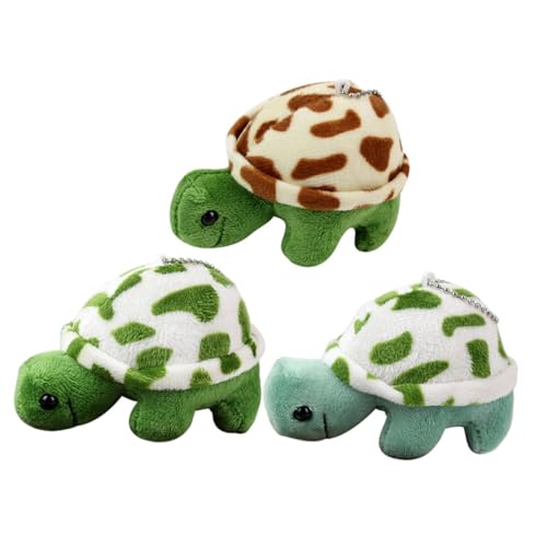 Gogogmee 3st Mini-schildkröten- -anhänger Schlüsselanhänger Schlüsselbund Schlüsselringe Gefüllte Schmücken Plüschpuppe Zum Aufhängen Schultaschen-plüsch-anhänger Stoff von Gogogmee