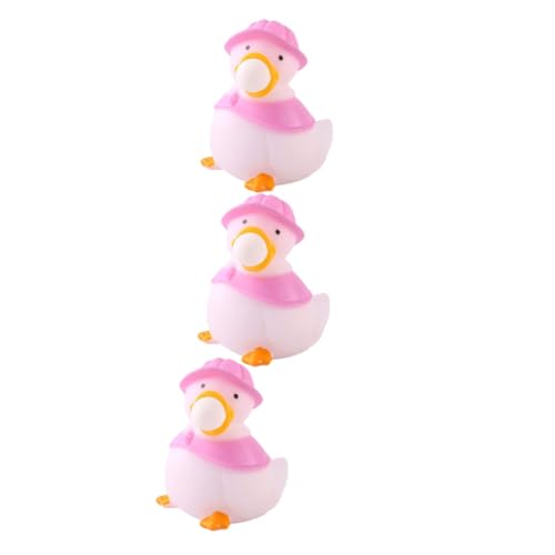 Gogogmee 3st Prise Musik Kleines Entenspielzeug Lustige Stressbälle Tierisches Quetschspielzeug Matschiges Zappelspielzeug Tragbares Quetschspielzeug Stress-Spielzeug Spielzeuge Rosa PVC von Gogogmee