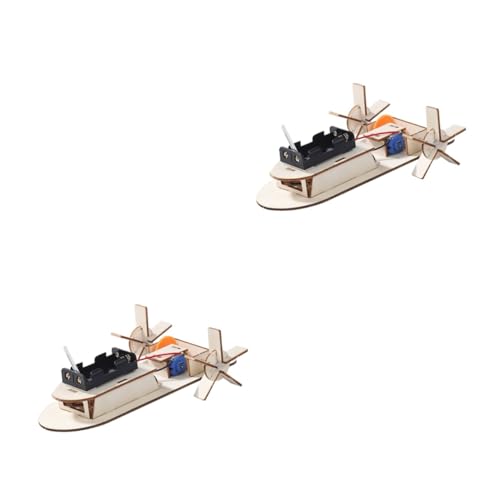 Gogogmee 4 Stück DIY-Schiff Spielzeug Für Den Stromunterricht 3D-montagespielzeug Segelboot-Dekoration 3D-Puzzle Physik-wissenschaftsspielzeug Blockspielzeug DIY-montagespielzeug Beige Holz von Gogogmee