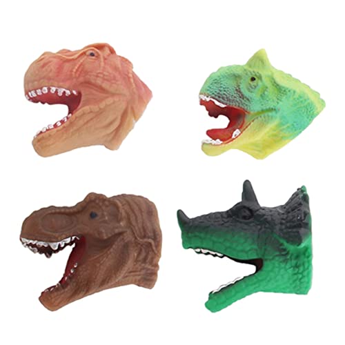 Gogogmee 4 Stück Dinosaurier Handpuppe Kinder Fingerspielzeug Dino Kopf Fingerspielzeug Fingerpuppe Kunststoff Fingerabdeckung Spielzeug Dinosaurier Fingerspielzeug von Gogogmee