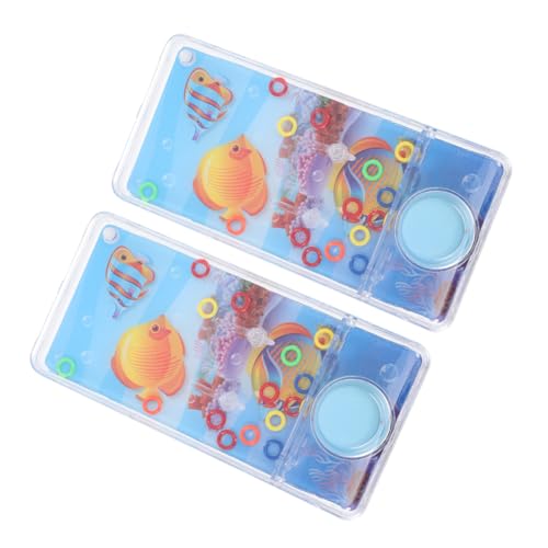 Gogogmee 4 Stück Ferrule Spielzeug-wassermaschine Kinderbasketball Handspielgerät Reisespielzeug Für Kinder Wasserwerfendes Kreisspiel Handheld-wasserreifen-Spiel Mini-Telefon Plastik Blue von Gogogmee