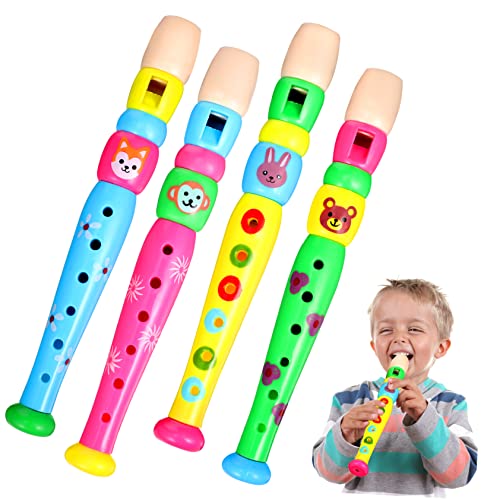 Gogogmee 4 Stück Kindermusikinstrument Kunststoff Lernspielzeug Musikspielzeug Für Babys Musikinstrumente Für Babys Flöteninstrument Musikinstrumentenschule Piccoloflöte Spielzeug Plastik von Gogogmee