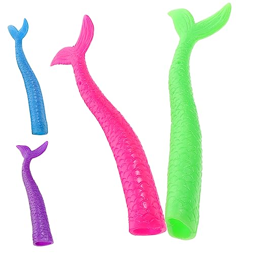 Gogogmee 4 Stück Merman Finger + Chaps handspielpuppen Toy + Badespielzeug für Fingerpuppen Kinderspielzeug Meerjungfrau Spielzeug Lernspielzeug von Gogogmee