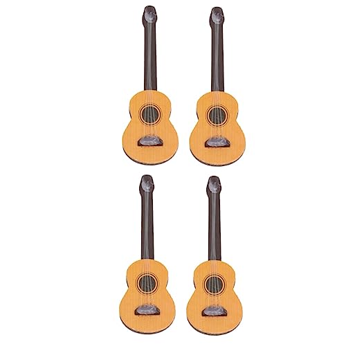 Gogogmee 4 Stück Miniatur-gitarrenfiguren Miniatur-zubehör Miniatur Gitarre Selber Bauen Mini-musikinstrumente Gitarren-geburtstagsdekorationen Dekorationszubehör Für Puppenhäuser Bambus von Gogogmee