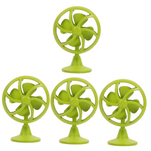 Gogogmee 4 Stück Miniaturen Spielzeug Mini- -Fan-Requisite Kleiner Lüfter Mini-Fan-Spielzeug Simulationsfächerdekoration Miniatur-Fan Kleines Fächerdekor Miniaturmöbel Puppenhaus Eisen von Gogogmee