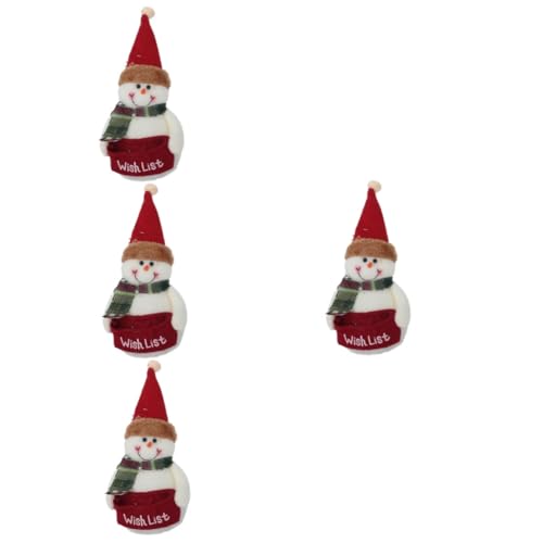 Gogogmee 4 Stück Puppe weihnachtsschmuck Kinder Weihnachts Figuren Weihnachts-Schneemann-Anhänger weihnachtsschneemann Spielzeug Heimdekoration kreative Schneemannverzierung Polyester Weiß von Gogogmee