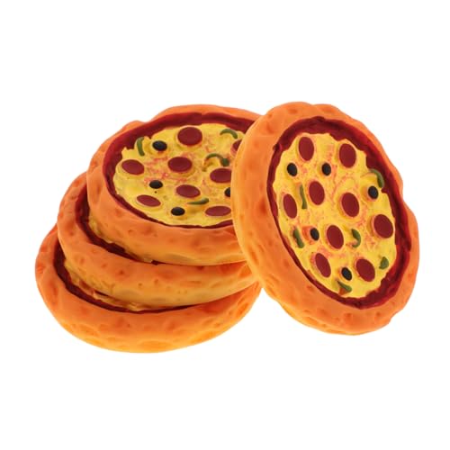 Gogogmee 4 Stück Puppenhaus Pizza Mini Pizza Requisite Für Geschäft Puppenhaus Miniatur Pizza Puppenhaus Spielzeug Puppenhaus DIY Dekoration DIY Simulierte Requisite Künstliche von Gogogmee