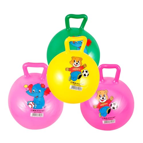 Gogogmee 4 Stück Schläger Handhaben Aufblasbarer Hopfenball Aufblasbar Federnd Aufblasbares Springen Springender Ball Sprungball Für Kleinkinder Hüpfball Mit Griffen Kinder Hüpfen PVC von Gogogmee