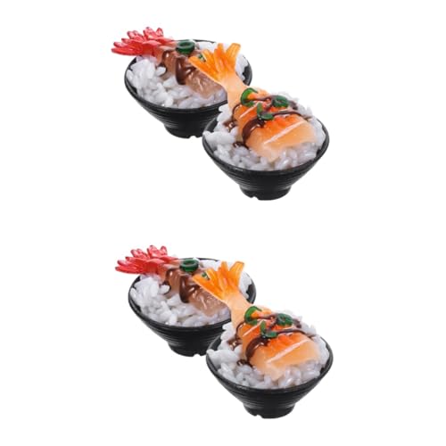 Gogogmee 4 Stück Simulierter Sushi-Reis Spielzeug für Kinder jucarii pentru copii fotografische Requisiten Essen DIY-Food-Modell Spielen Spielspielzeug vorgeben Fake-Food- -Requisite PVC von Gogogmee