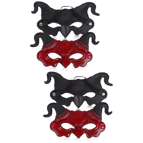 Gogogmee 4 Stück Teufelsmaske Rollenspielkostüm Dämonen-halbgesichtsmaske Cosplay-halbe Gesichtsmaske Halbmaske Für Männer Kostüme Für Erwachsene Für Maskerade-cosplay Horrormaske Pu-schaum von Gogogmee