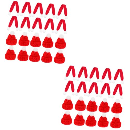 Gogogmee 40 Stück Mini Beanie Mini Schal Mütze Für Puppen Weihnachtsflaschenhülle Miniatur Schal Weihnachtsschal Weihnachtspuppenmütze Miniatur Strickschal Mütze Weihnachtsmütze von Gogogmee