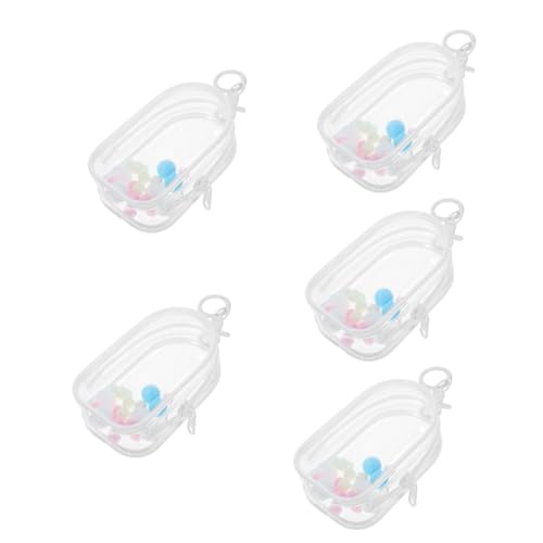 Gogogmee 5 Sätze Babytasche Figur Puppentasche Schlüsselanhänger Klare Aufbewahrungsbox Schlüsselanhänger Für Puppentaschen Puppenhalter Mini-Puppen-hängetasche Beutel PVC von Gogogmee