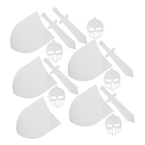 Gogogmee 5 Sätze DIY Ritterkostüm Bastelset für Bemalbarem Pappschild Maske Leicht zu Halten für Halloween Party Rollenspiele Teamaktivitäten Gogogmee 5 Sätze DIY Ritterkostüm Bastelset für Bemalbarem Pappschild Maske Leicht zu Halten für Halloween Party Rollenspiele Teamaktivitäten von Gogogmee