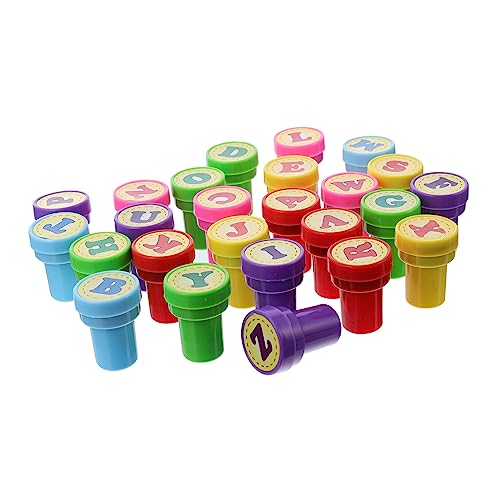 Gogogmee 52 STK Kinderstempel Kinder Briefmarken Kinder Basteln Tintenstempel Mit Griff Kinderbrief Für Kinderpartys Stempelspielzeug Für Kinder Tinte Für Kinder Violett Plastik von Gogogmee