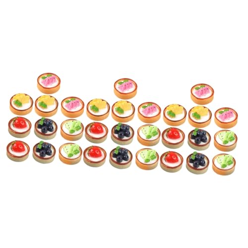 Gogogmee 54 STK Simulierter Obstkuchen Heimdekoration Schönes Kuchenmodell Realistisches Spielfutter Farbige Kuchenstütze Gefälschte Simulationskuchenmodell Gebäckpräsentation Harz von Gogogmee