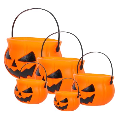 Gogogmee 5St Kürbis Eimer Spielzeugkorb kreativer Süßigkeiteneimer Halloween-Eimer Süßigkeitenfass Halloween Party Deko geschenkverpackung Kürbis-Süßigkeiten-Eimer Halloween-Dekor Abs von Gogogmee