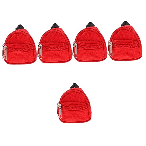 Gogogmee 5st Puppenrucksack Rucksack Für Babypuppen Kleine Puppe Schultasche Für Puppe Puppenspieltasche Süße Puppentasche Mini-schulbedarf Für Puppen Rucksack Aus Puppenstoff Polyester Rot von Gogogmee