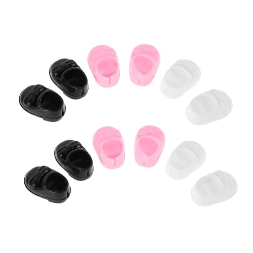 Gogogmee 6 Paare Mini -puppenschuhe Puppenhauslieferungen Puppenkostümzubehör Mini-schuhmodelle Mini-Hausschuhe Schuhe Dekore Winzige Puppenschuhe Mini-fingerschuhe Mini-hausschmuck Plastik von Gogogmee