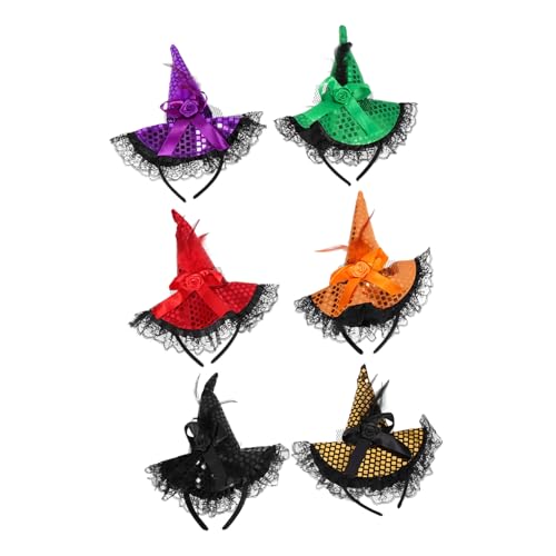 Gogogmee 6 Stück Hexenhut Stirnband Cosplay-Halloween Kopfschmuck Halloween-Kostüm Haarreifen Kostüm Kopfbedeckung Tuch Gogogmee 6 Stück Hexenhut Stirnband Cosplay-Halloween Kopfschmuck Halloween-Kostüm Haarreifen Kostüm Kopfbedeckung Tuch von Gogogmee