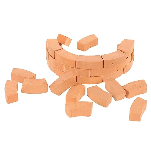 Gogogmee 60 STK simulierter Ziegel Spielzeug für Kinder Wand kleine Ziegel Dinge Handwerk Block Kinder bastelset basteln für Kinder DIY Mini-Gartenziegel Sandtisch-Ziegel-Modelle Ton rot von Gogogmee