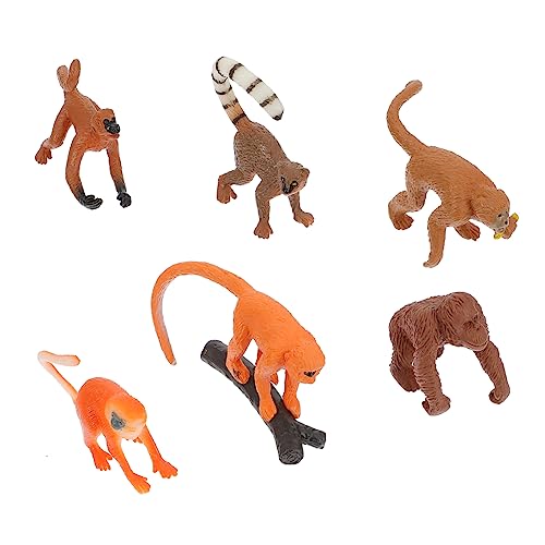 Gogogmee 6st Affenmodell Affenspielzeug Für Kinder Dschungeltierfiguren Tierfiguren Für Kuchen Gorillafiguren Für Kinder Spielzeug Für Tiermodelle Tiere Kuchenfiguren Affenschmuck Plastik von Gogogmee