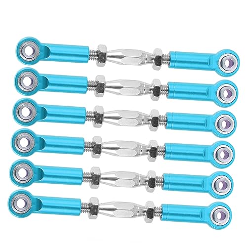 Gogogmee 6st Gestänge Für Rc Aluminium Einstellbare Rc-spannschlösser Rc Auto Stangengestänge Auto Spannschloss Stange Verbindungsstangenenden Rc Lenkstange Vorne Hinten Zugstangen Blue von Gogogmee