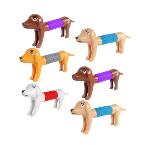 Gogogmee 6st Stressabbauendes Hundespielzeug Tassenroboterspielzeug Spielzeuge Sinnesröhre Teleskopspielzeug Tube-fidgets-Spielzeug Teleskop-welpe Sensorische Röhren Pop-röhren Plastik von Gogogmee