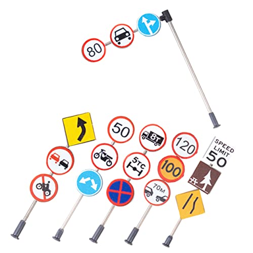 Gogogmee 6st Zubehör Für Mikrolandschaften Mini-verkehrsbarriere So Tun, Als Würden Sie Verkehrszeichen Spielen Stoppschild-Spielzeug Miniaturen Simulation Straßenschild Abs Plus Edelstahl von Gogogmee